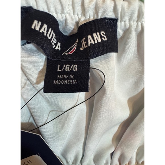 NWT Nautica Jeans Plaid Maxi Dress Smocked Bodice Tiered Spaghetti Strap L - Picture 11 of 12